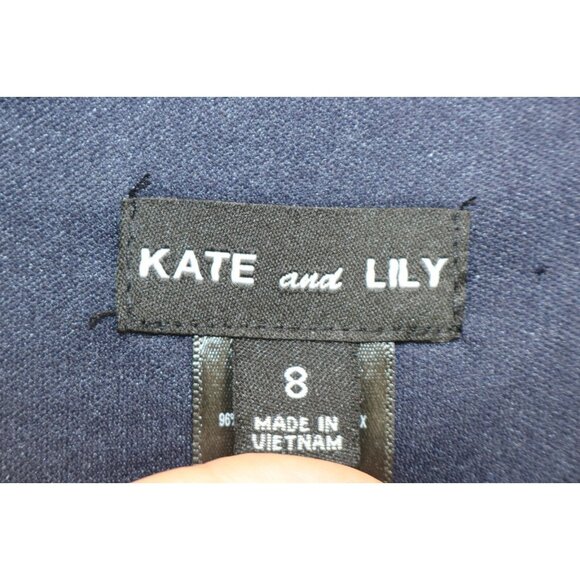 Kate & Lily 3/4 Sheer Mesh Sleeve Midi Dress-Size 8-Whimsigoth-Soft-Belted-Lined - Picture 7 of 11